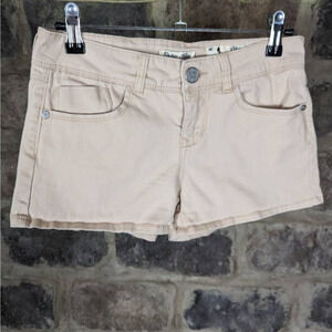 INDIGO Rain Twill Shorts Tan Junior's Size 1 Zip Fly Short 5 Pocket Summer